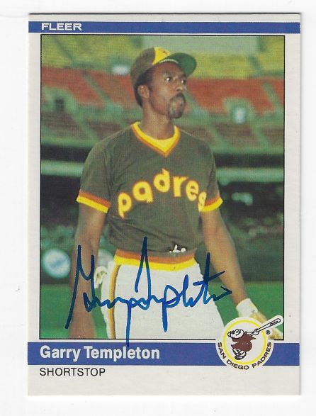 Autographed GARRY TEMPLETON San Diego Padres 1984 Fleer Card