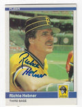Autographed RICHIE HEBNER Pittsburgh Pirates 1984 Fleer Card