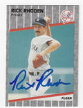 Autographed RICK RHODEN New York Yankees 1989 Fleer Card