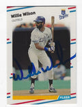 Autographed WILLIE WILSON Kansas City Royals 1988 Fleer Card