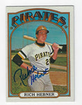 Autographed RICHIE HEBNER Pittsburgh Pirates 1972 Topps Card