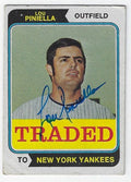 Autographed  LOU PINIELLA New York Yankees 1974 Topps Card