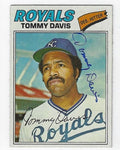 Autographed TOMMY DAVIS Kansas City Royals 1977 Topps Card