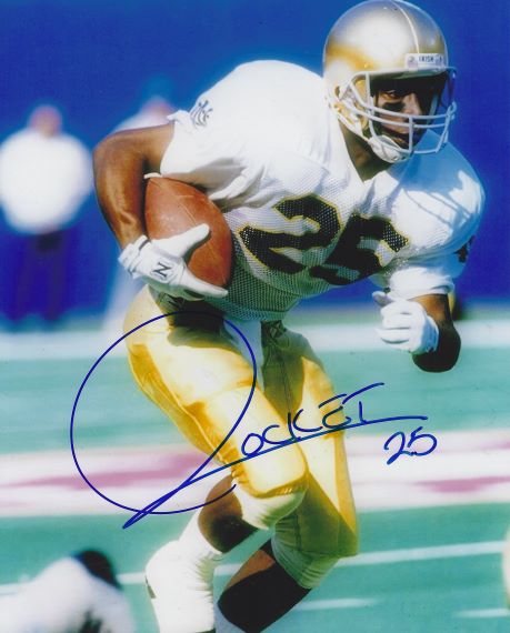 Autographed Raghib "Rocket" Ismail 8x10 University of Notre Dame Photo w/COA
