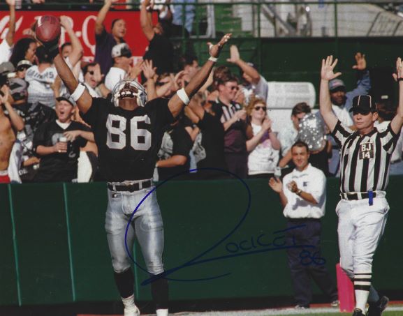 Autographed Raghib "Rocket" Ismail 8x10 Oakland Raiders Photo