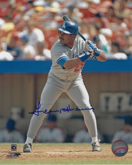 AUTOGRAPHED LENNY HARRIS 8x10 Los Angeles Dodgers photo