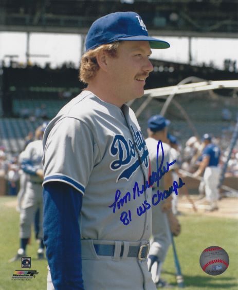 AUTOGRAPHED TOM NIEDENFUER "81 WS Champs" 8x10 Los Angeles Dodgers photo