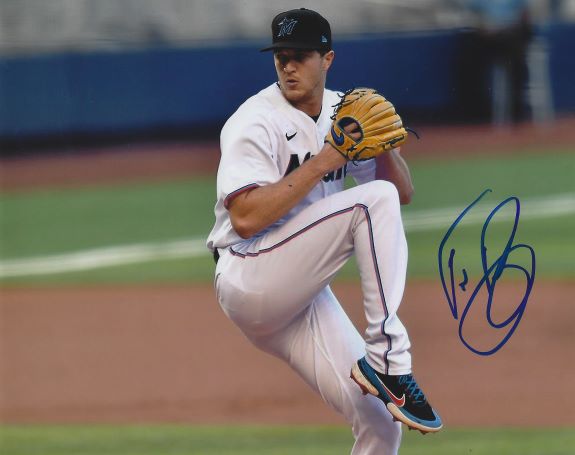 AUTOGRAPHED TREVOR ROGERS 8X10 Miami Marlins Photo