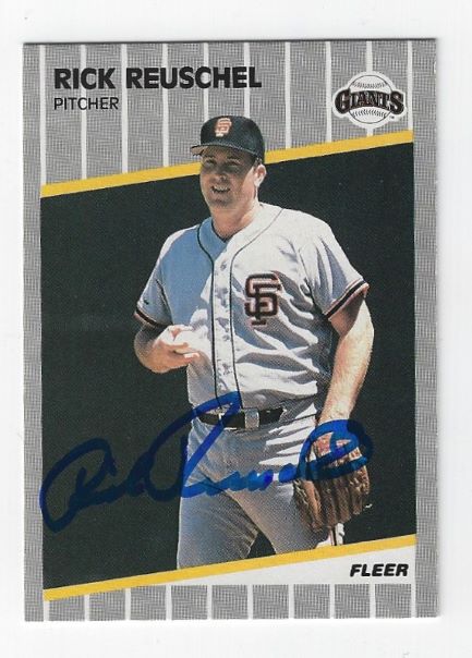 Autographed RICK REUSCHEL San Francisco Giants 1989 Fleer Card