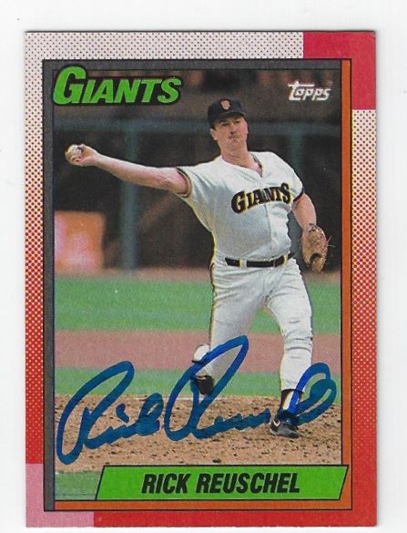 Autographed RICK REUSCHEL San Francisco Giants 1990 Topps Card
