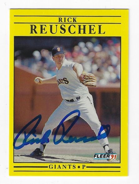 Autographed RICK REUSCHEL San Francisco Giants 1991 Fleer Card