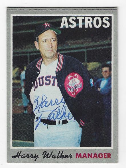 Autographed HARRY WALKER Houston Astros 1970 Topps Card