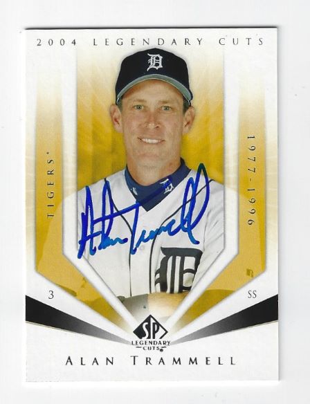Autographed ALAN TRAMMELL Detroit Tigers 2004 Upper Deck SP Legendary Cuts Card