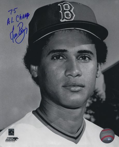 AUTOGRAPHED JUAN BENIQUEZ "75 AL Champ" 8X10 Boston Red Sox Photo