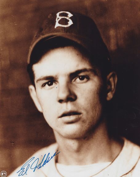 AUTOGRAPHED EDDIE MIKSIS 8X10 Brooklyn Dodgers Photo