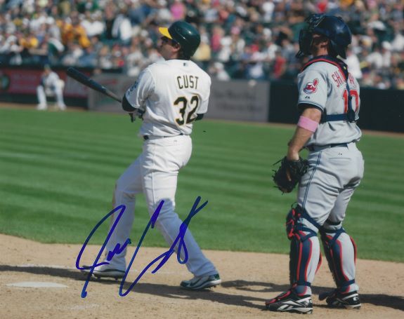 AUTOGRAPHED JACK CUST 8x10 Oakland A's Photo
