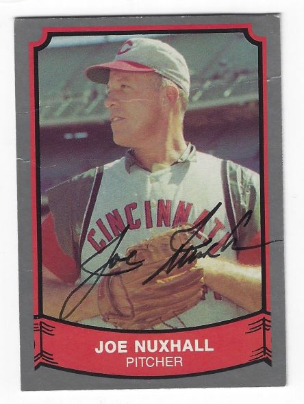 Autographed  JOE NUXHALL Cincinnati Reds 1989 Pacific Legends Card