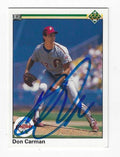 Autographed DON CARMAN Philadelphia Phillies 1990 Upper Deck Card