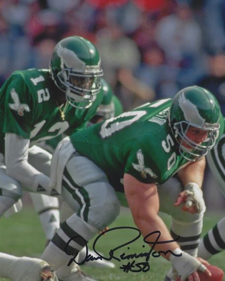 Autographed DAVE RIMINGTON 8X10 Philadelphia Eagles Photo