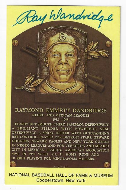 Autographed Ray Dandridge Hall of Fame Gold Plaque