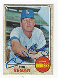 Autographed Phil Regan Los Angeles Dodgers 1968 Topps Card