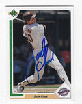 Autographed JACK CLARK San Diego Padres 1991 Upper Deck Card