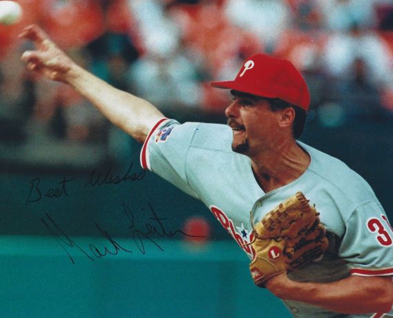 AUTOGRAPHED MARK LEITER 8x10 Philadelphia Phillies Photo