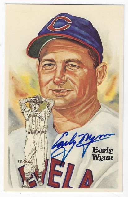Autographed EARLY WYNN Perez-Steele Post Card