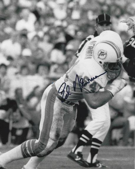 Autographed ED NEWMAN  8X10 Miami Dolphins photo