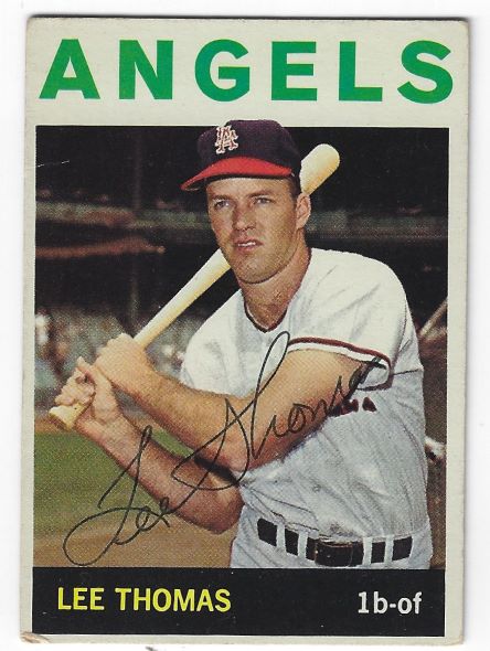 Autographed LEE THOMAS Los Angeles Angels 1964 Topps Card