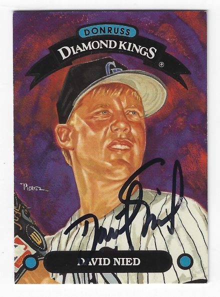 Autographed DAVID NIED Colorado Rockies 1993 Donruss Diamond King