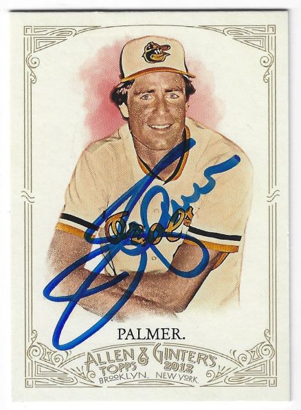Autographed JIM PALMER Baltimore Orioles 2012 Topps Allen & Ginters Card