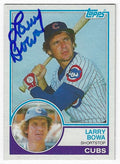 Autographed LARRY BOWA Chicago Cubs 1983 Topps Card