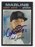 Autographed CALEB SMITH Miami Marlins 2020 Topps Heritage Card #114