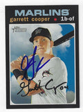 Autographed GARRETT COOPER Miami Marlins 2020 Topps Heritage Card #159