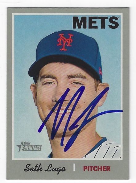 Autographed SETH LUGO New York Mets 2019 Topps Heritage Card