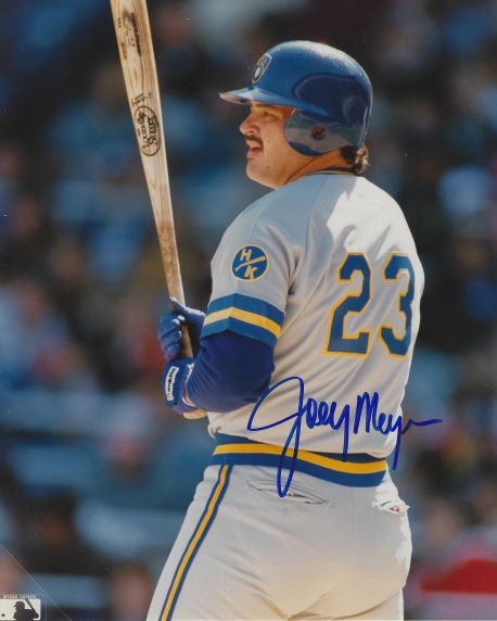 AUTOGRAPHED JOEY MEYER 8X10 Milwaukee Brewers Photo
