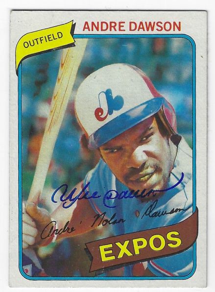 Autographed ANDRE DAWSON Montreal Expos 1980 Topps Card