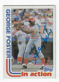 Autographed GEORGE FOSTER Cincinnati Reds 1982 Topps Card