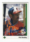 Autographed PHIL BRADLEY Baltimore Orioles 1989 Upper Deck Card