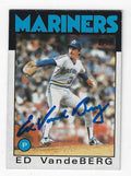 Autographed ED VANDE BERG Seattle Mariners 1986 Topps Card