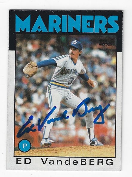Autographed ED VANDE BERG Seattle Mariners 1986 Topps Card