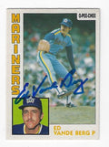 Autographed ED VANDE BERG Seattle Mariners 1984 O-Pee-Chee Card