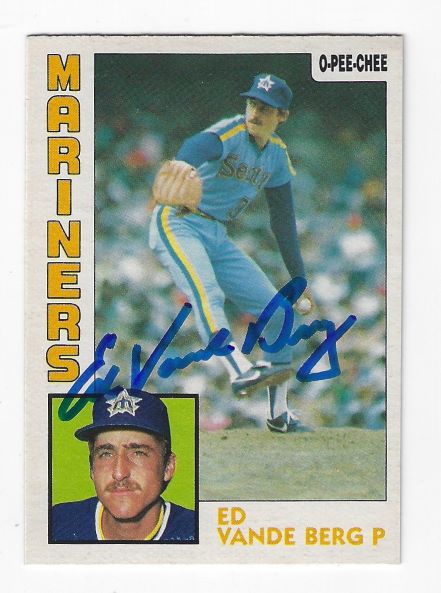 Autographed ED VANDE BERG Seattle Mariners 1984 O-Pee-Chee Card