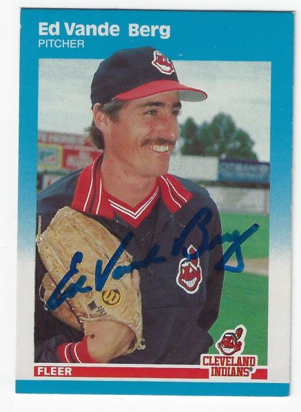 Autographed ED VANDE BERG Cleveland Indians 1987 Fleer Card