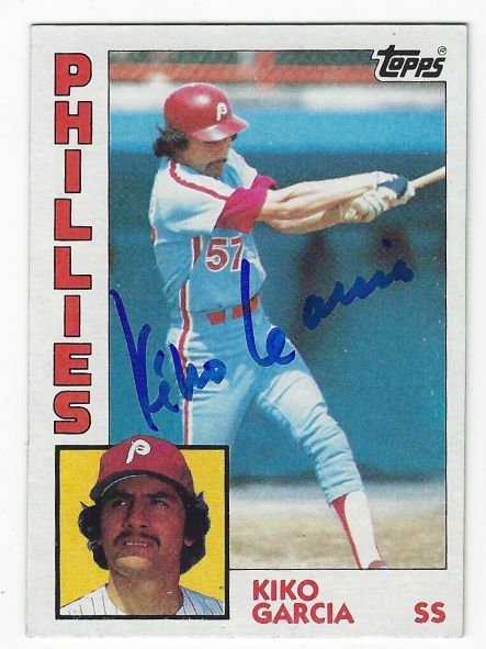 Autographed KIKO GARCIA Philadelphia Phillies 1984 Topps Card