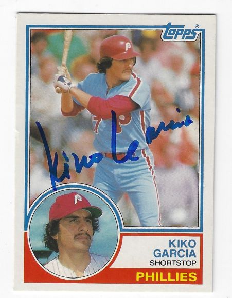 Autographed KIKO GARCIA Philadelphia Phillies 1983 Topps Card