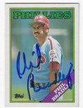 Autographed PHIL BRADLEY Philadelphia Phillies 1988 Topps Card