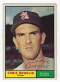 Autographed ERNIE BROGLIO St. Louis Cardinals 1961 Topps Card