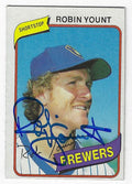 Autographed ROBIN YOUNT Milwaukee Brewers 1980 Topps Card